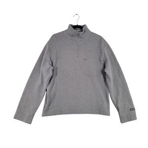 POLO SPORT RALPH LAUREN Gray 1/4 Zip Mock Neck Long Sleeve Sweatshirt SIZE LARGE